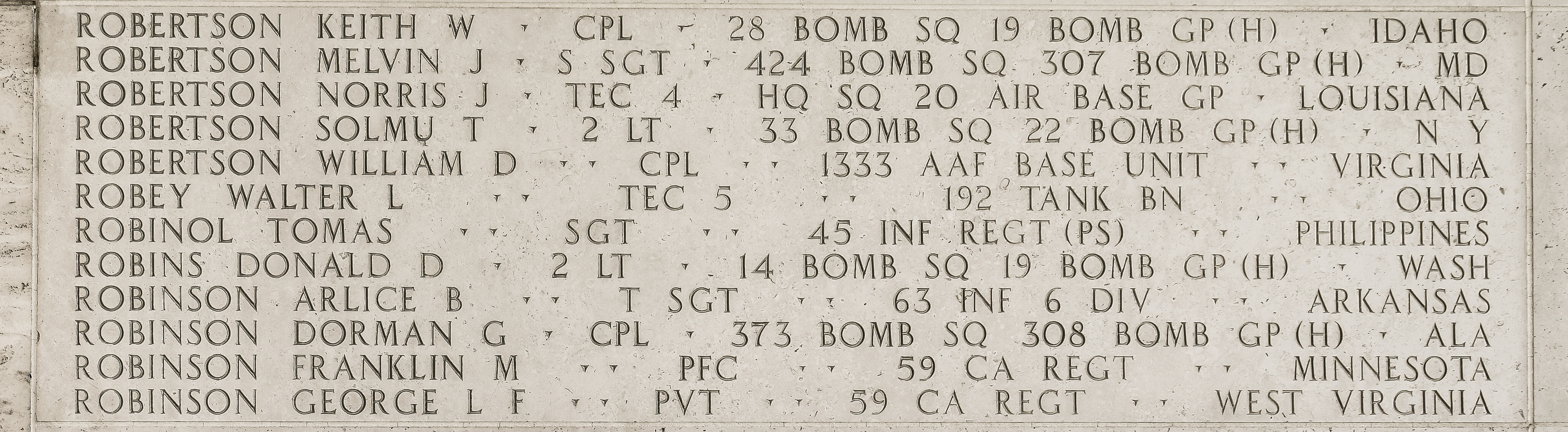 Solmu T. Robertson, Second Lieutenant